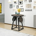 thumbnail image 3 of Costway 3-Piece Bar Table Set Round Pub Dining Table & 2 Foldable Stools w/ Metal Frame, 3 of 10