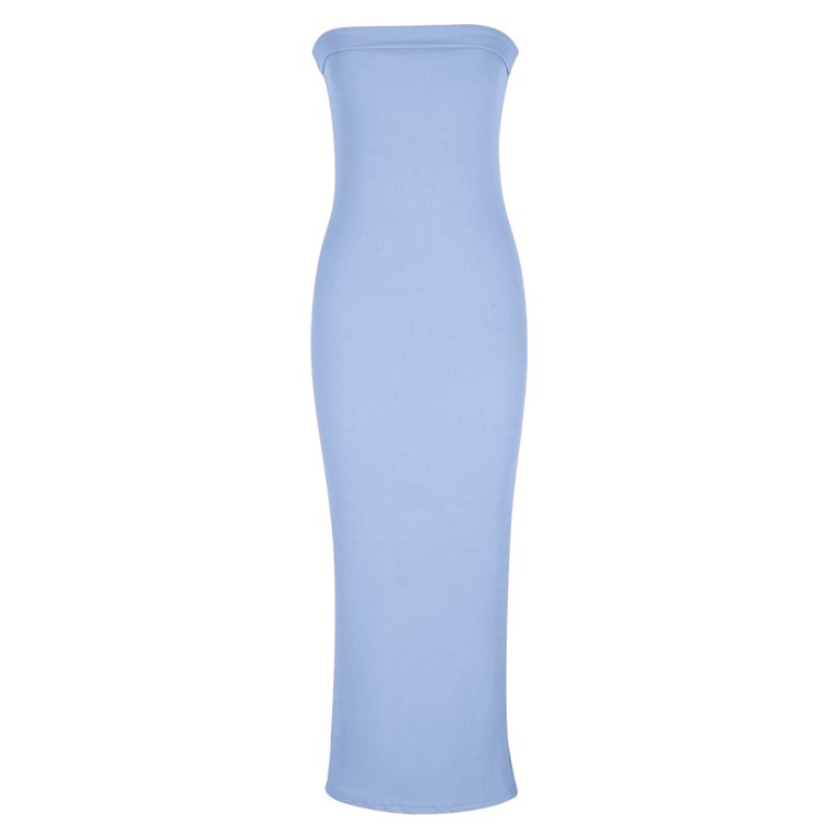 strapless open back dress Therese Off Shoulder Ruched Maxi Dress - Red main image 1
