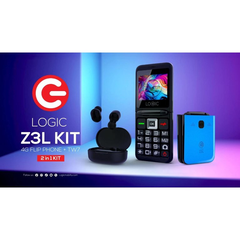 4G Unlocked Flip Phone Logic Z3L with Free Bluetooth - Walmart.com