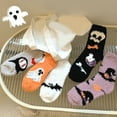 thumbnail image 6 of Guaber Sock,Cozy Coral Fleece Women's Socks with Cartoon Pumpkin Ghostly Witch Hat Pattern for Halloween Indoor Fuzzy Slipper Socks, 6 of 6
