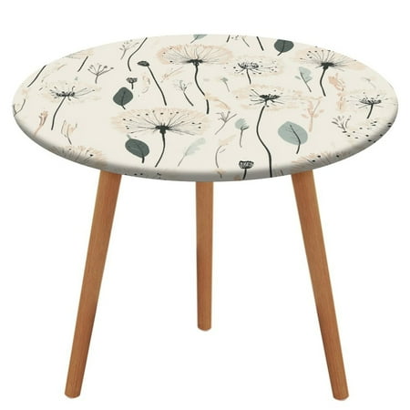 

ZHANGS Soft Dandelion Patch 1853 Round Table Cover Stain-Resistant Fitted Tablecloth Oil-Proof Wipeable Elastic Table Cover Waterproof Table Cloth for Halloween Thanksgiving Christmas