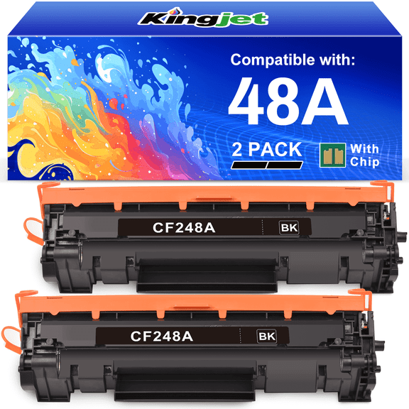 48A Toner Compatible for HP 48A Toner Cartridge CF248A for Laserjet Pro M15w M16a M15a M16w MFP M31w M30w MFP M29w M28w Printer (2 Black)