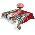 thumbnail image 2 of Red Wooden Gnomes Christmas Table Cloth Waterproof Tablecloths, Xmas Tree Snowflakes Winter Tablecloth Dining Table Cover for Kitchen Party Tabletop Outdoor, Square Tablecloth 60x60 Inch, 2 of 9