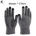 thumbnail image 2 of Yoyauz 2 Pairs Women Men Winter Touch Screen Knit Gloves Anti-Slip Thermal Soft Elastic Cuff Glove (Women, Purple), 2 of 9
