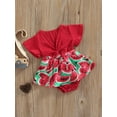 thumbnail image 3 of Franhais Sister Matching Rompers/Dress Summer Toddler Baby Girls Watermelon Print V-Neck Short Sleeve Jumpsuit/Dress, 3 of 8