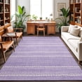 thumbnail image 3 of Lilac Purple Striped Washable Area Rugs 4'x6', Coastal Grandma Farmhouse Rustic Linen Texture Washable Throw Living Room Rug Non-Slip Sturdy Edge Binding Carpet for Indoor Entryway Bedside Kitchen, 3 of 9