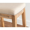 thumbnail image 4 of Linon Claridge 26.25" Backless Wood Counter Stool, Rustic Brown/Natural Fabric, Includes 1 Stool, 4 of 14