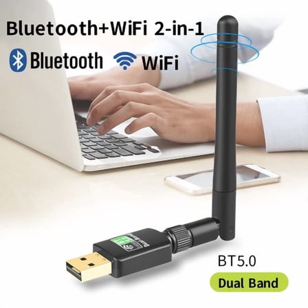 YANI- Usa Bluetooth 5.0 600Mbps Dual Band 2.4/5Ghz Wireless Usb Wifi Adapter Dongle