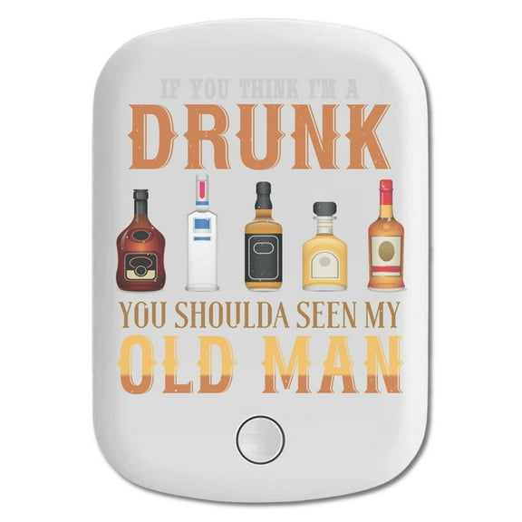 DistinctInk Magnetic Battery Pack, 10000 mAh Wireless Portable Charger with USB-C Cable, Compatible with MagSafe iPhone 14 / 13 / 12 Series - You Think I'm Drunk You Should See My Old Man