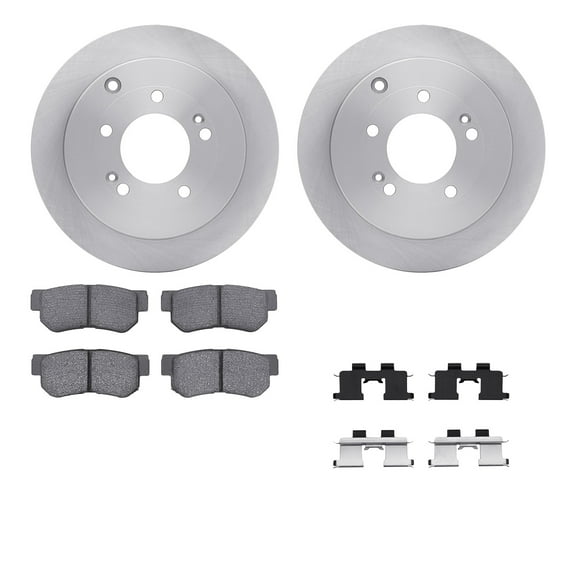 Dynamic Friction Company Rear Brake Rotors with 5000 Advanced Brake Pads includes Hardware 6512-03266