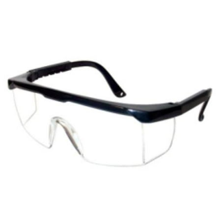 Anti Fog Safety Glasses - Safety Glasses, Strobe, Clear Anti-fog Lens, Black Frame, Adjustable Temples, Molded-in Sideshields