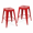 Red, variant on Space-Saving 24 Inch Counter Height Stools Set of 2, Red Metal Bar Stools for Kitchen Island, Non-Stackable Detachable Design, Easy Assembly