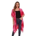 thumbnail image 2 of Beautybatik Fuchsia Women HIPPIE Gypsy Tie Dye Kimono Cardigan Shawl Wrap Swimsuit Cover Up Jacket One Size, 2 of 5