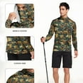 thumbnail image 5 of Dagegui Men's Camo Sun Hoodie with Built-In Face Mask Rash Guard Long Sleeve Quick Dry UV Protection Shirts for Hiking Beach Outdoor Brown M, 5 of 7