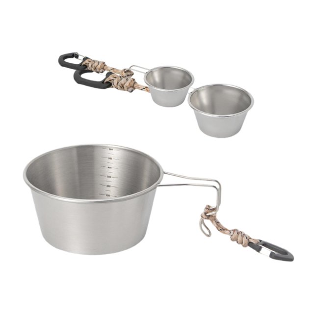 Cup Acero inoxidable con una vajilla de manija para pescar picnic al aire libre 30 ml