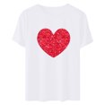 thumbnail image 4 of ICHUANYI Women's Shirts Fashion Casual Crew Neck Short Sleeve Tops Heart Print T-shirt Cloth New Trending, 4 of 6