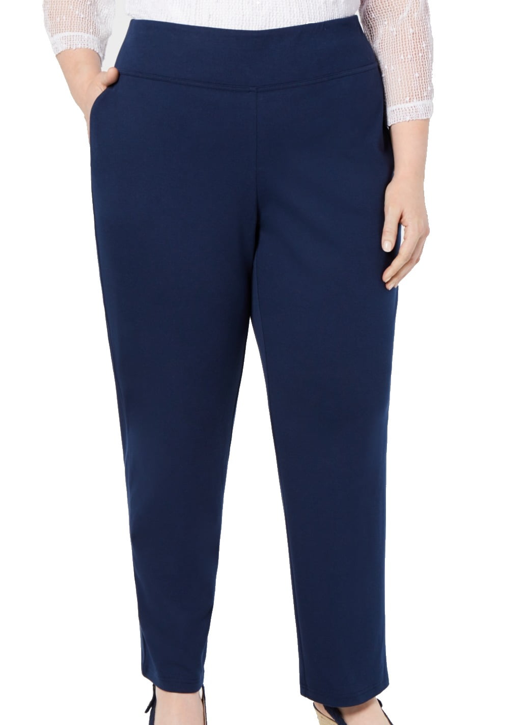 navy pull on trousers womens