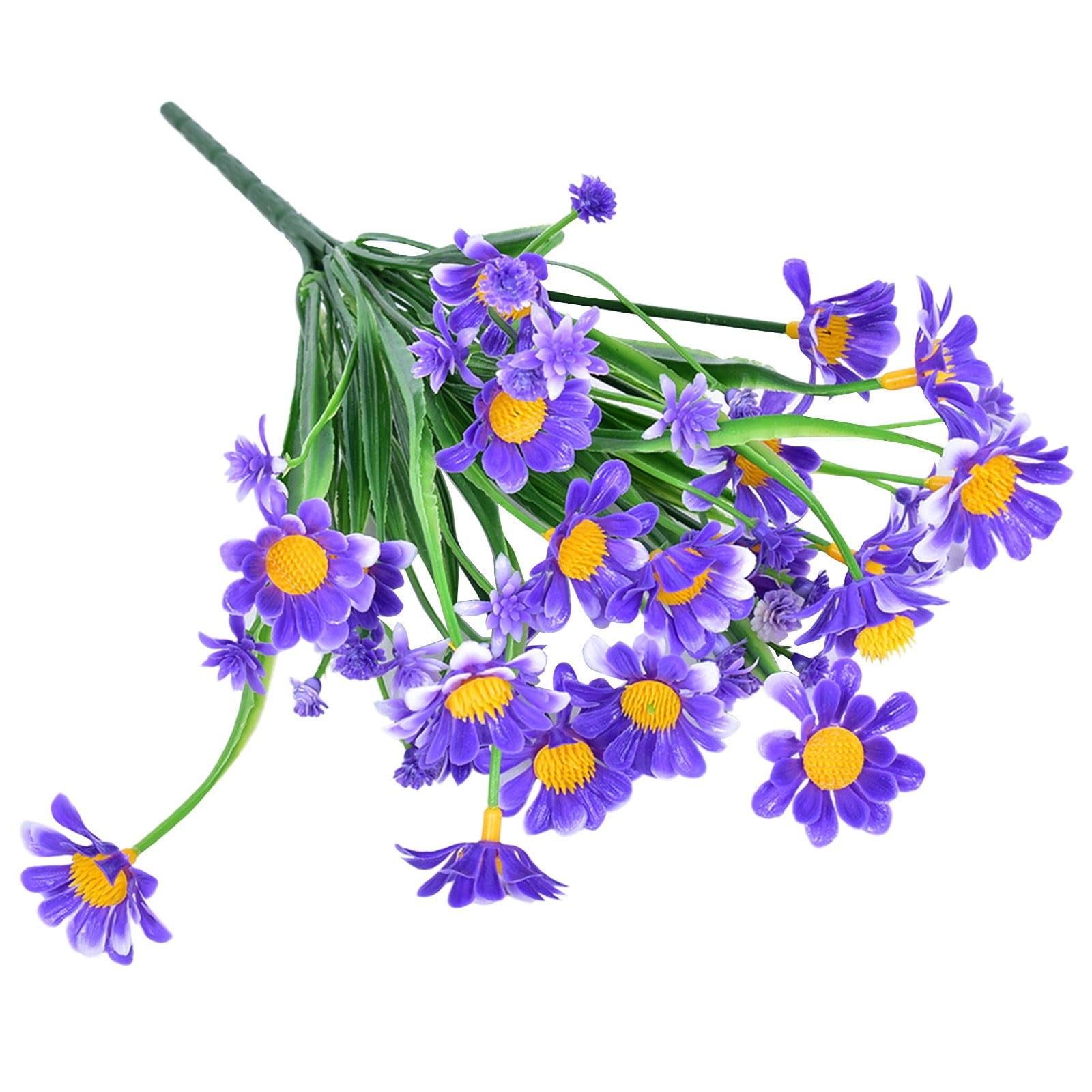LKZQHMC Artificial Silk Flowers for Outdoor Faux Flowers 1 Bundle Fake Wildflowers Bulk Spring Summer Flowers Shrubs Plastic Daisies Flowers UV Resistant for Home Indoor Garden Patio Lawn Decoration