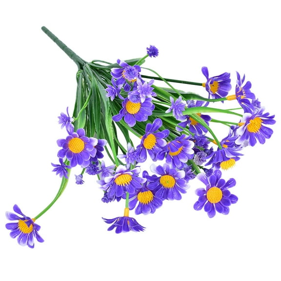 1 Pcs Artificial Daisy Silk Flower, Outdoor UV Resistant Fake Wildflowers Faux Greenery Shrubs, Plastic Plants Arrangements for Home Indoor Outside Garden Vase Decor
