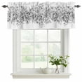thumbnail image 2 of Black Grey Eucalyptus Leaves Valances for Windows, Spring Summer Botanical Floral Light Filtering Kitchen Curtains, Rod Pocket Window Valance Curtains for Living Room Bedroom, 54" W x 18" L, 2 Panels, 2 of 9