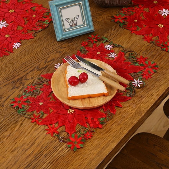 Christmas Runner for Table,Office Christmas Decorations,Christmas Fabric Embroidered Table Runner Coffee Table Runner Christmas Dining Table Runner Decoration,Christmas Decorations for Table