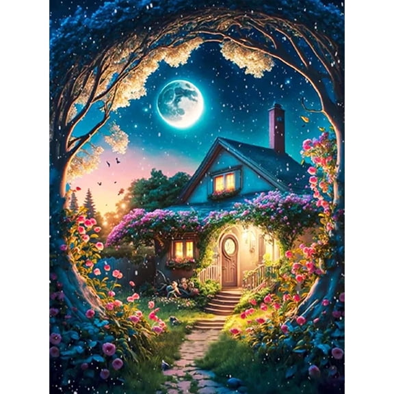 CSZPPQAF 5D DIY Diamond Art Kits for Adults,Treehouse Diamond Dots Art,Home Wall Decor 11.8x15.8in.