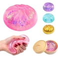 thumbnail image 3 of Dumplings Stress Balls, Giant Glitter Dumpling Squishies, Soft Squeeze Decompression Dough with Food Steamer, 3.3 inch Pink, 3 of 8