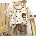 thumbnail image 2 of UAYOTSE Toddler Baby boy Clothes Patchwork Waffle Sweatshirt Pullover Shirt Top Pants boy Summer Outfit,Sizes 3-4 Years, 2 of 6