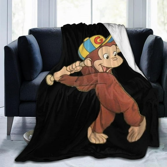 Curious George Blanket Super Soft Throw Blanket Flannel Ultra-Soft Micro Fleece Blanket For Couch Bed Sofa Travelling Camping 60"*80"