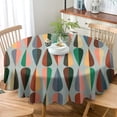 thumbnail image 3 of Odenmar Daisy Floral Round Tablecloth 60 Inch, Farmhouse Waterproof Table Cover, Rustic Flower Design for Dining Table, Kitchen, Party Indoor Outdoor, 3 of 6