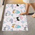 thumbnail image 2 of Dreamtimes Cat Fish Mermaid Bathroom Rug Set 2PCS Ultra Soft Bath Rugs, Non Slip Absorbent Shaggy Bath Mat Set with U-Shaped Toilet Mat (16" x 24" & 20" x 24"), 2 of 6