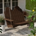 thumbnail image 3 of Wildridge Classic Adirondack Porch Swing, Tudor Brown - Outdoor Weather Resistant Recycled Plastic Furniture for Patio, 3 of 4