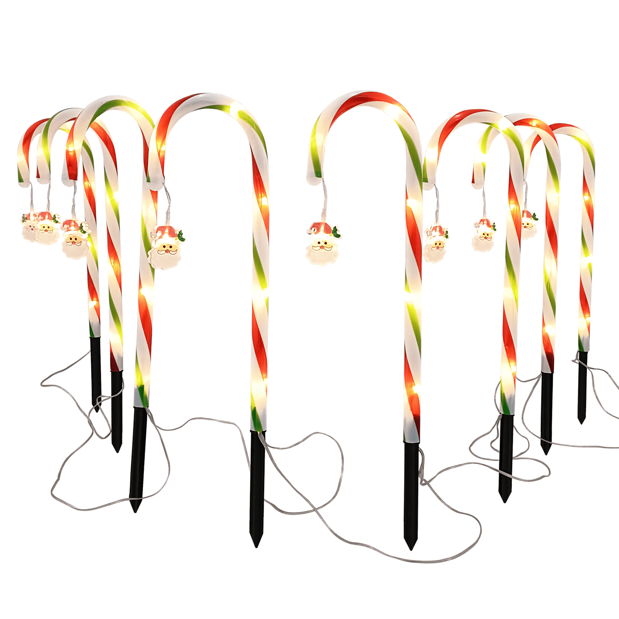Seyurigaoka Christmas Outdoor Candy Cane Solar Lights Lighted Christmas