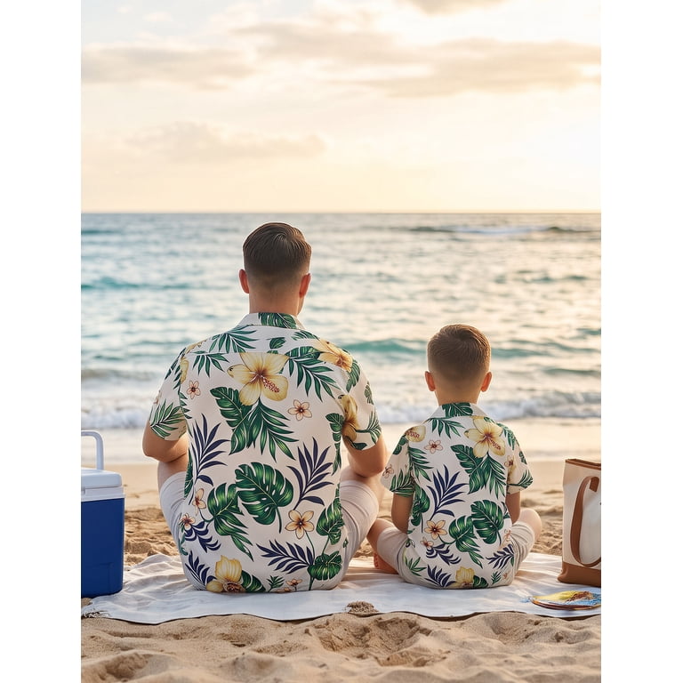 matching father and son dress shirts Blue Peacock Embellished Partywear for & – Stuffieland Perfect for Vacation and Beach Holiday Shop Purple Father And Son