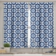 thumbnail image 2 of Ambesonne Moroccan Valance & Curtain, Floral Detail, 55"x24", Turquoise Dark Blue, 2 of 6
