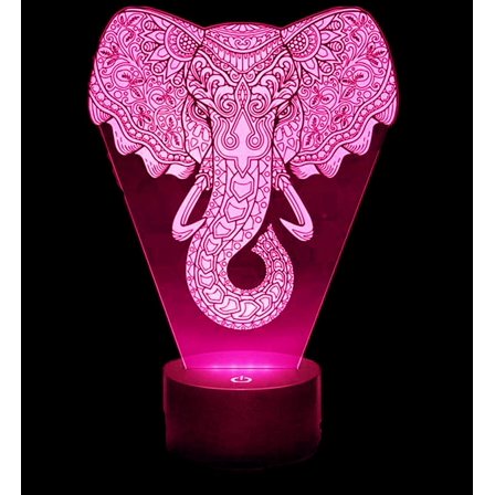 YSITIANNA 3D Elephant Night Light Lamp Illusion 7 Color Changing Touch Switch Table Desk Decoration Lamps Acrylic Flat ABS Base USB Cable Birthday Gift Toys STNL#1499