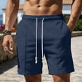thumbnail image 6 of VBVC Men's Cotton-Linen Shorts with Pockets,Lightweight Workout Golf Shorts For Men,Navy,S-2XL, 6 of 7