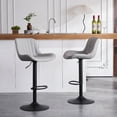 thumbnail image 3 of YOUNIKE Bar Stools Set of 2 PU  Leather Soft Cushion Adjustable Swivel Counter Stools Pub Chairs, Gray, 3 of 11