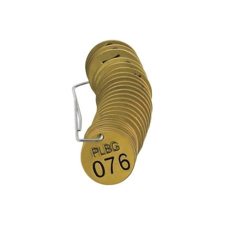 Brady Numbered Tag Set,76 to 100,25 Tags, PK25 23263
