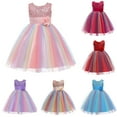 thumbnail image 3 of WPPGONE Girls Sparkling Sequin Rainbow Tulle Tutu Dress Sleeveless Flower Girl Wedding Guest Gown Colorful Layered Princess Birthday Pageant Party Dance Performance Dresses, 3 of 3