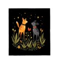 thumbnail image 4 of Cozy Flannel Blanket with Whimsical Cartoon Dogs in a Garden - Soft Warm Perfect for Sofa Travel Bed or Chair, 4 of 7