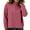 Hot Pink, variant on Women's Fleece Lined Pullover Sweatshirt, Button Collar High Neck Top, Loose Fit High Waist Casual Shirt, Soft Winter Warm Long Sleeve Crewneck Top Coffee L