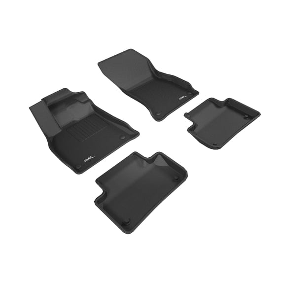 3D MAXpider Custom Fit Kagu Floor Mat (Black) Compatible with Audi Q5/SQ5 (FY/80A) 2018-2025/Q5/SQ5 Sportback 2022-2025/Q5 PHEV 2021-2025 - Full Set