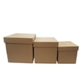 thumbnail image 2 of Square Nested Boxes ? Ribbon and 3 Boxes Total for Baby Shower, Weddings, Presents or Christmas (Square Brown / White Ribbon), 2 of 4