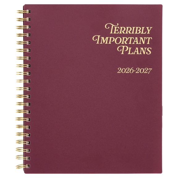 Pen+Gear 15-Month Planner, Dark Cherry, 9" x 11", October 2026-December 2027