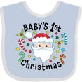 thumbnail image 3 of Inktastic Baby's 1st Christmas Santa with Candy Canes Boys or Girls Baby Bib, 3 of 4
