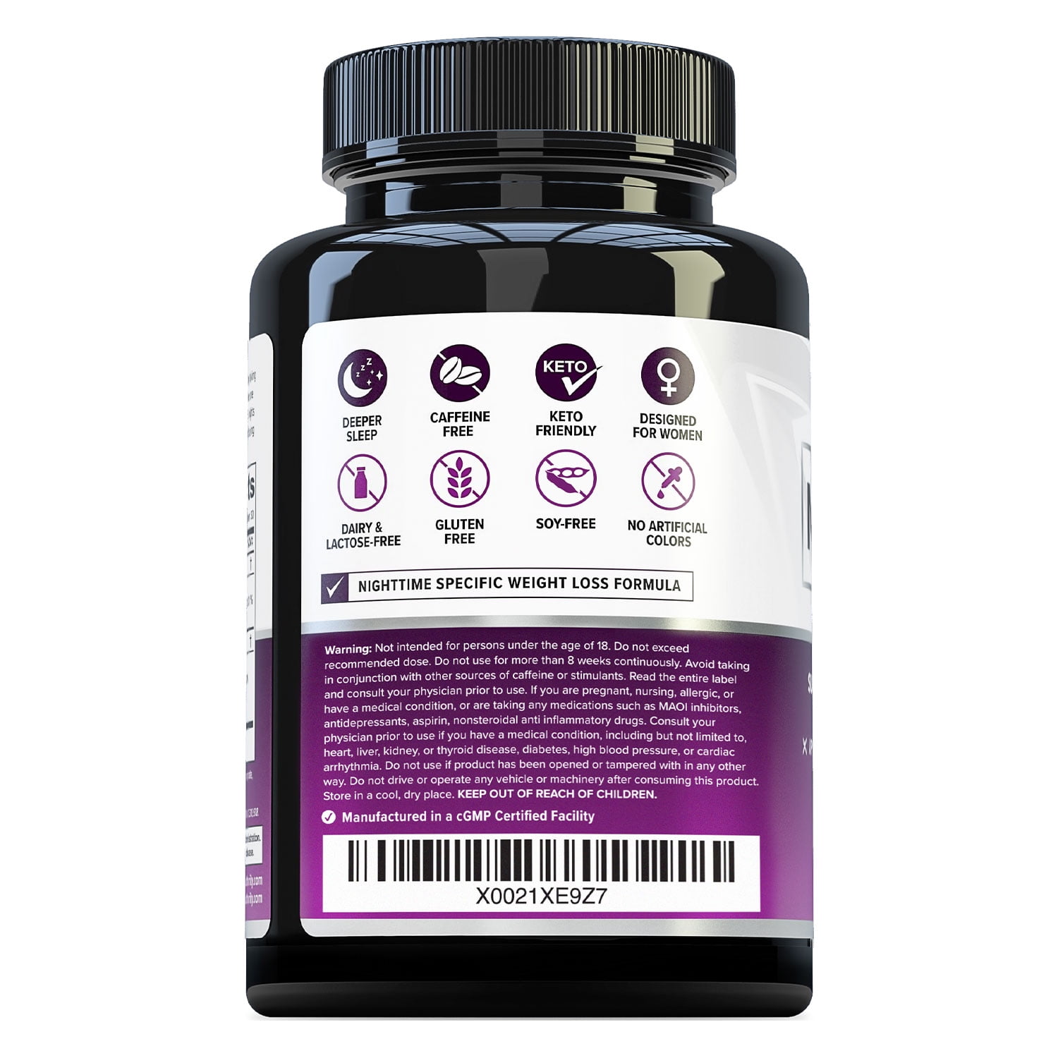 Vitauthority Weight Loss Focused MELT PM Nighttime Sleep Aid Dietary Supplement, 60 Capsules
