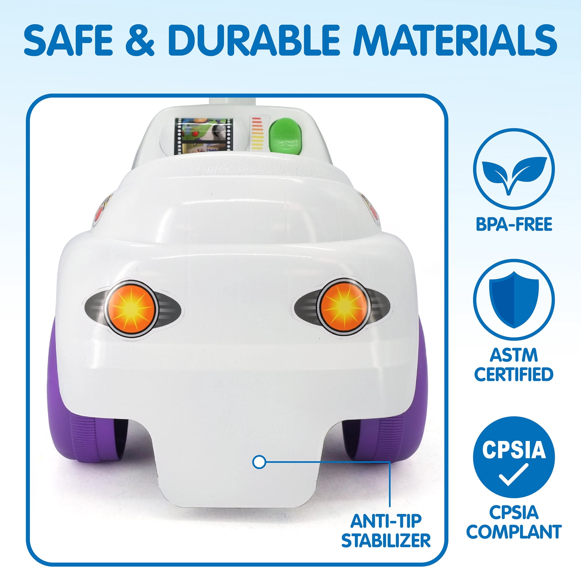 Kiddieland: My First Ride-On - Buzz Lightyear - Disney Lights & Sounds Foot-To-Floor Vehicle, Interactive Dashboard, In-Outdoor Play, Toddler 12-36mo
