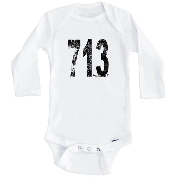 713 Houston Texas Area Code One Piece Baby Bodysuit - One Piece Baby Bodysuit (Long Sleeve), 0-3 Months White