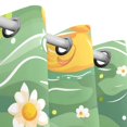 thumbnail image 3 of Ducks Daisy Flower on Green Wave Black Out Curtains 72 Inch Length Curtains for Sliding Glass Doors Bedroom Living Room 2 Pack, 3 of 6